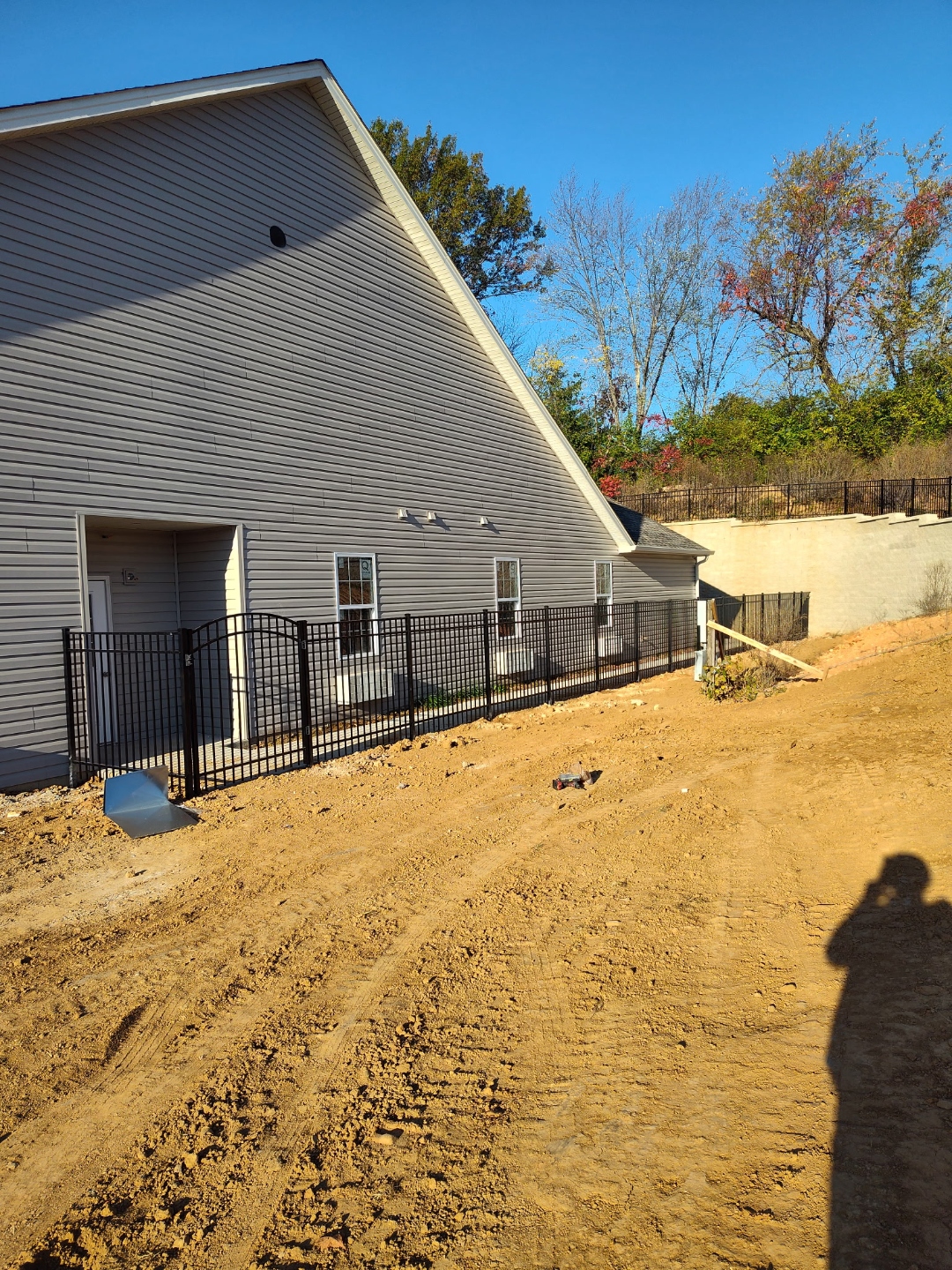 Ornamental iron fence for new construction property, Fenton MO